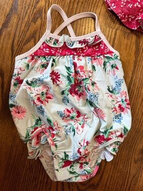 SweetHoney Floral One-Piece Swimsuit in White, Pink, Red, Green, Blue